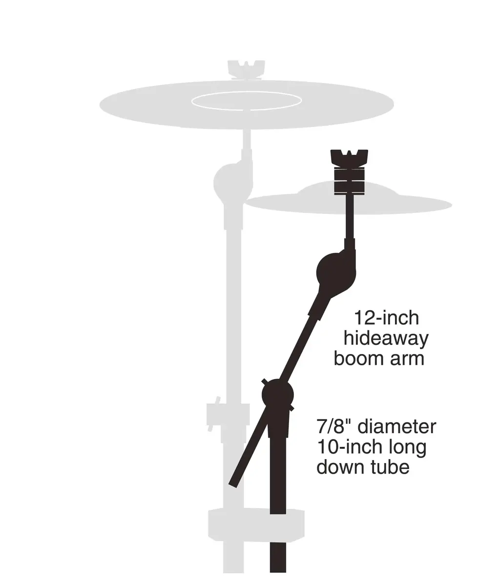 Gibraltar Mini Cymbal Boom Arm, Compact Drum Hardware Accessory (SC-4425MB) | 12-Inch Reach, Alloy Steel - view 2