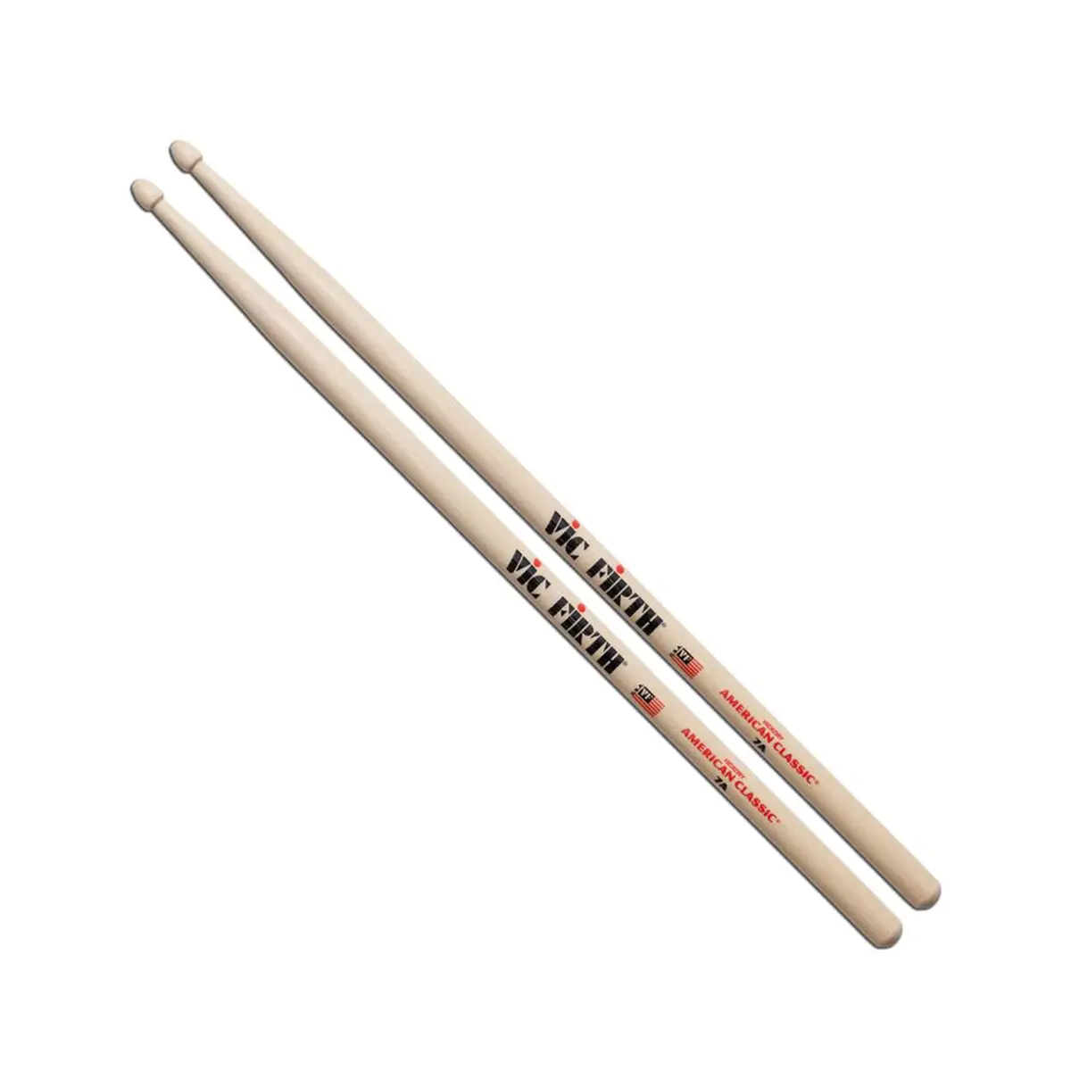 Vic Firth American Classic 7A Drumsticks | Hickory Wood, Nylon Tip Pair (39.37 cm / 15.5 in) - main product image