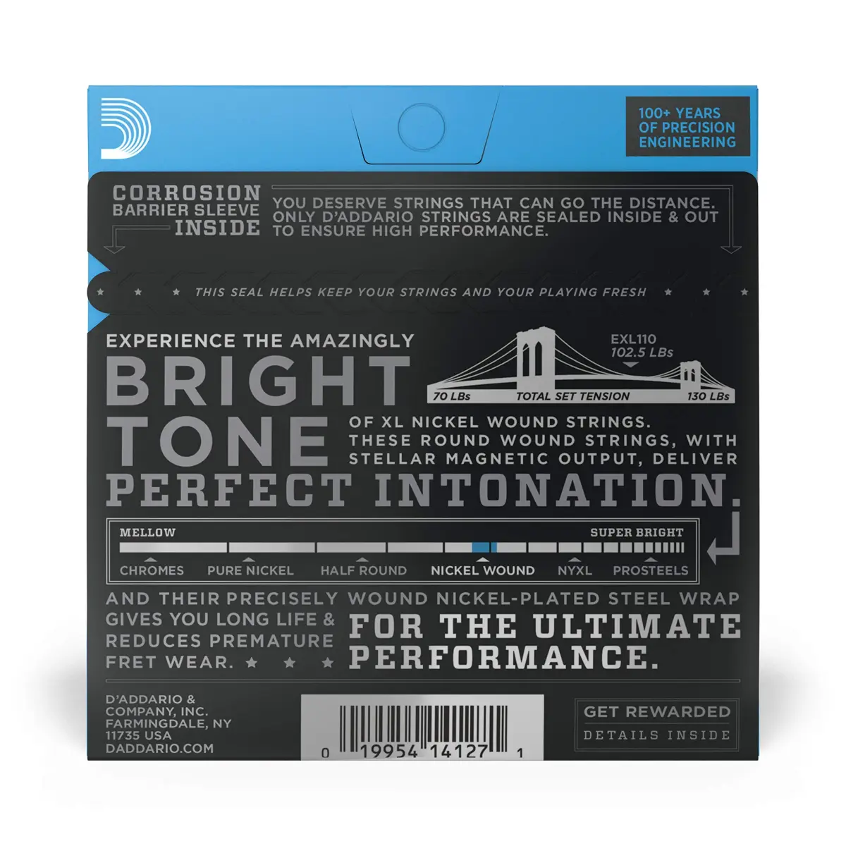 D'Addario XL Nickel EXL110 Electric Guitar Strings, Regular Light 10-46 | Bright Tone, Perfect Intonation - view 2
