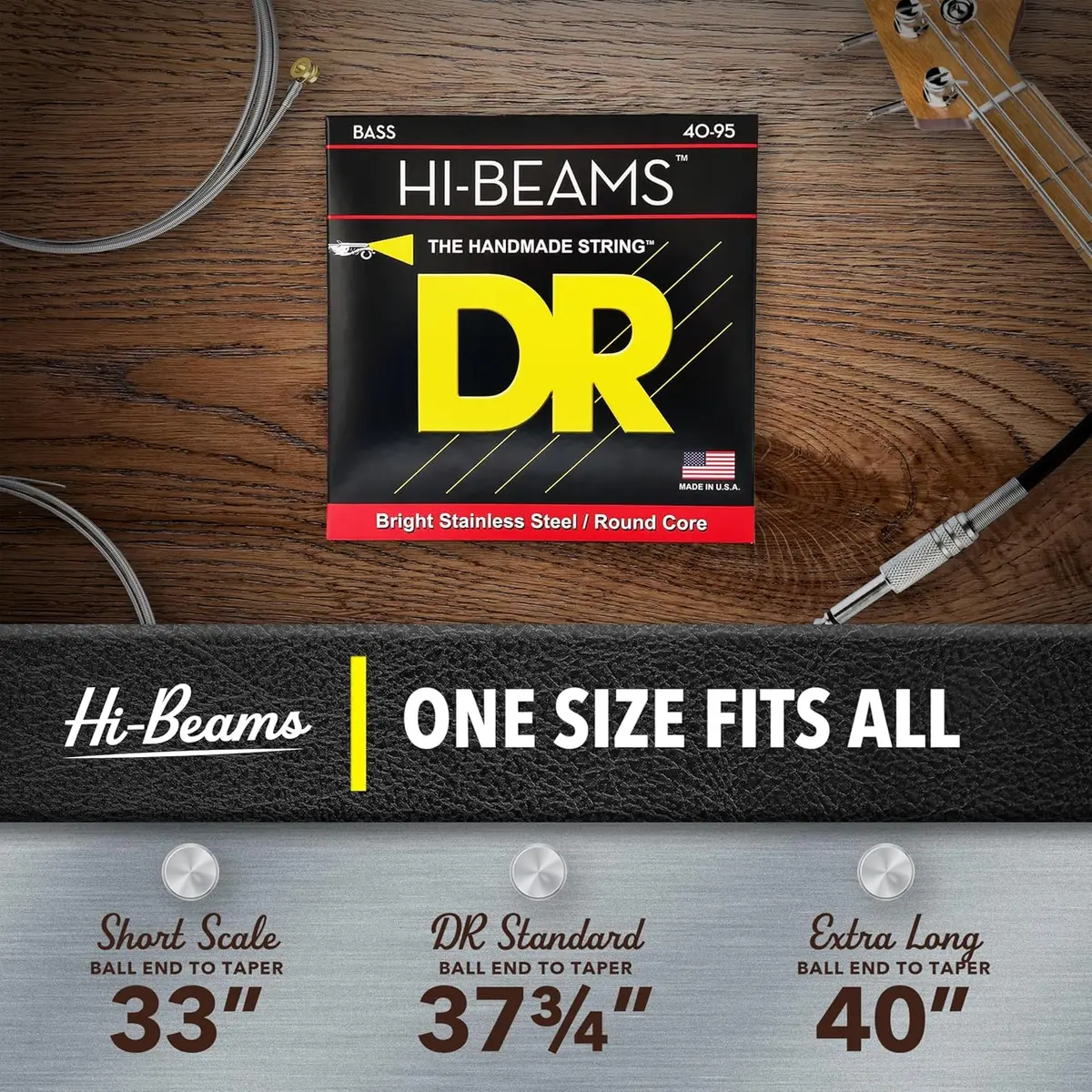 DR Strings HI-BEAM™ Stainless Steel Bass Strings (40-100) | Bright, Long-Lasting, USA Wound - view 8