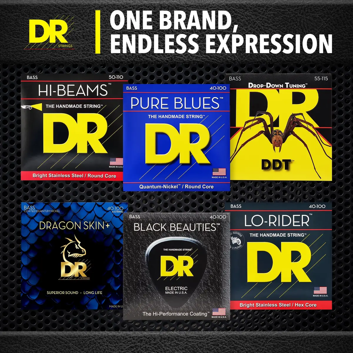 DR Strings HI-BEAM™ Stainless Steel Bass Strings 40-95 | Bright, Versatile Tone for Bass Guitar - view 8