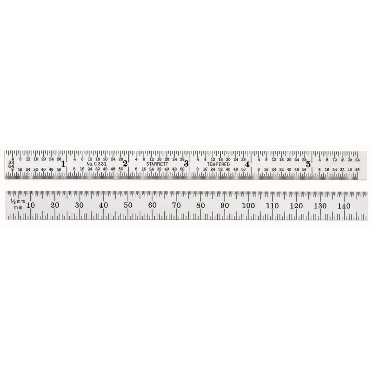 Starrett Full Flexible Steel Rule, 5-3/4" Length, 0.4mm Thickness | Precision Steel Measuring Tool - main product image