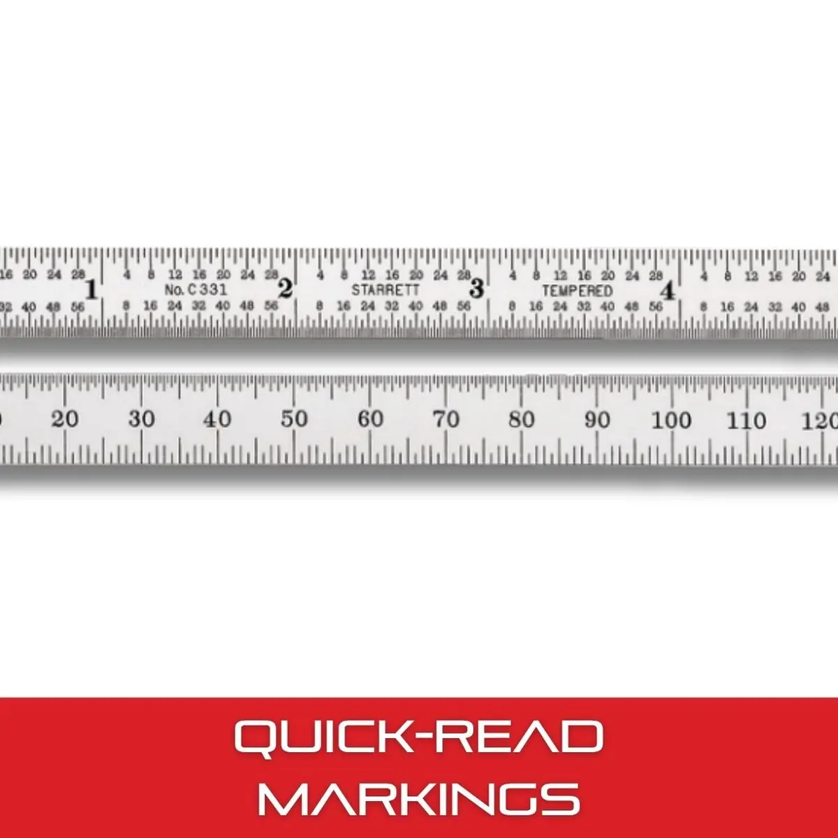 Starrett Full Flexible Steel Rule, 5-3/4" Length, 0.4mm Thickness | Precision Steel Measuring Tool - view 6
