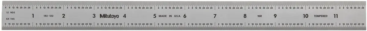 Mitutoyo Steel Rule 12" | Precise, Satin Chrome Finish, Durable for Shop & Industry Use - main product image
