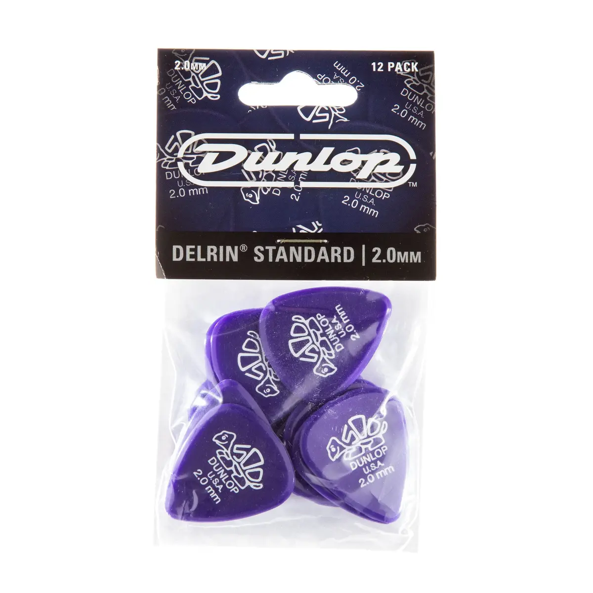 Jim Dunlop Delrin 500 Pick 2.0MM | 12 Pack Guitar Pick for Bass & Guitar - view 4