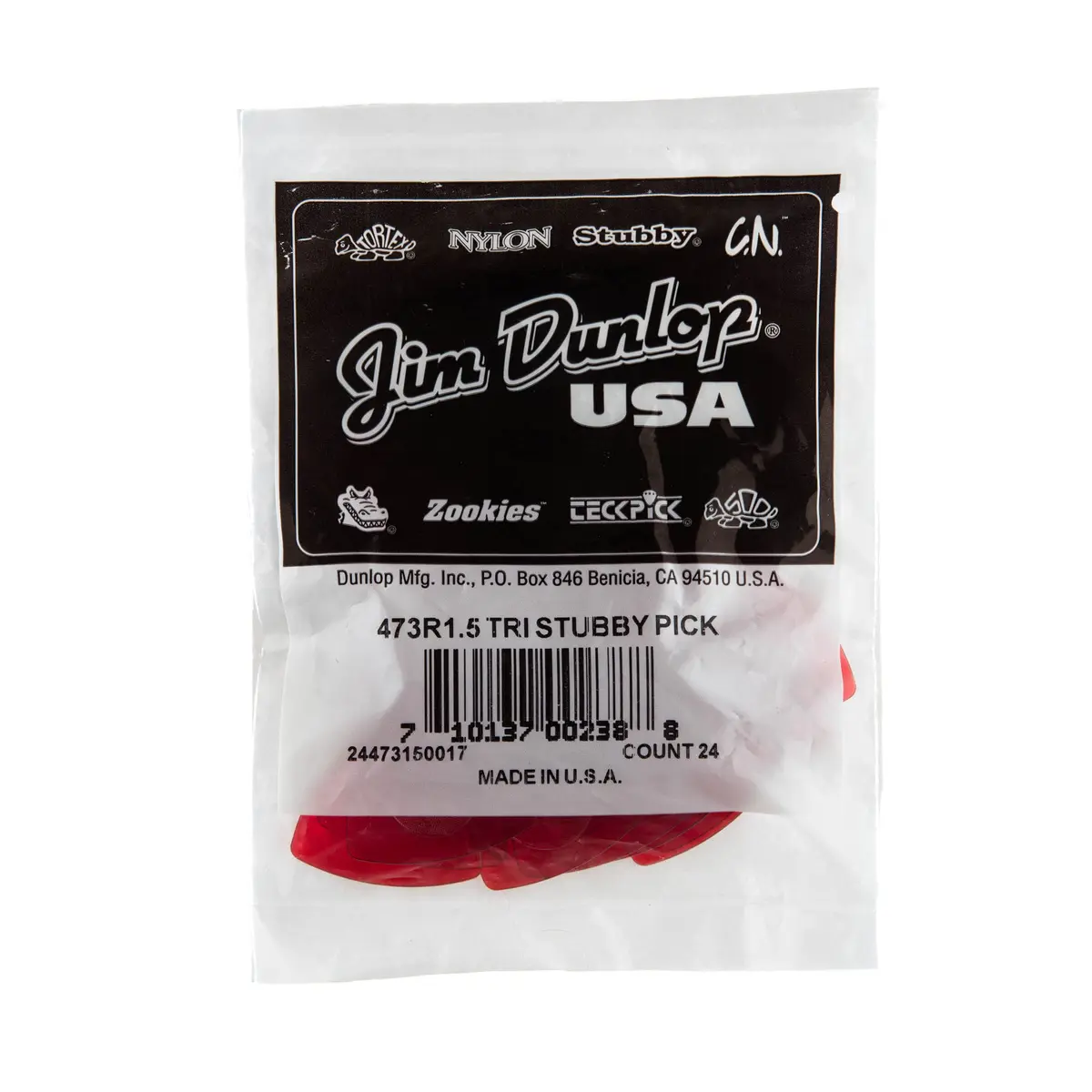 Jim Dunlop Tri Stubby 1.5mm Guitar Picks | 24 Pack for Fast Licks & Durability - view 4