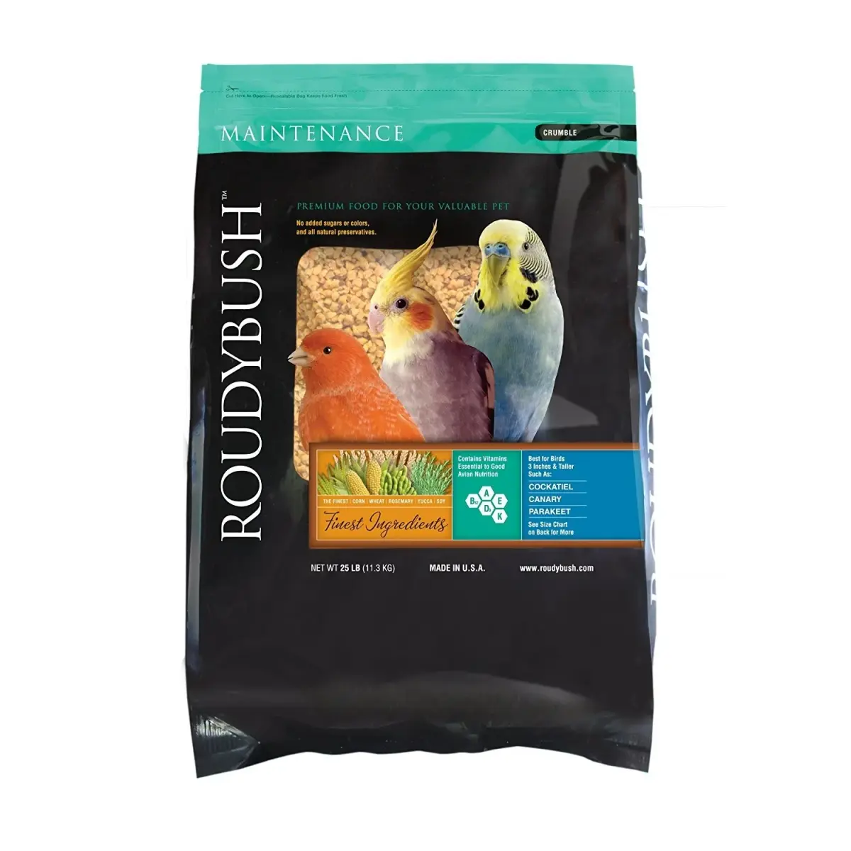 RoudyBush Daily Maintenance Bird Food Crumble Pellets 11.34 kg (25 lb) | Scientifically Formulated for All Life Stages - main product image