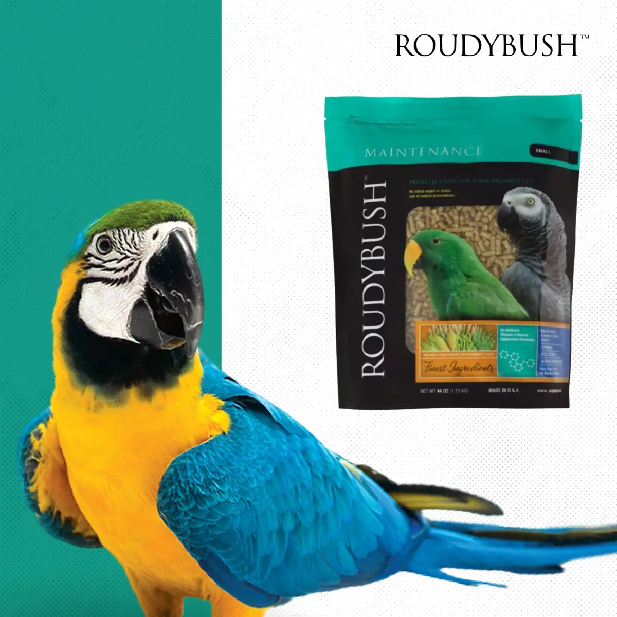 RoudyBush Daily Maintenance Bird Food Small Pellets 1.25 kg (44 oz) | Scientifically Formulated Nutrition - view 8