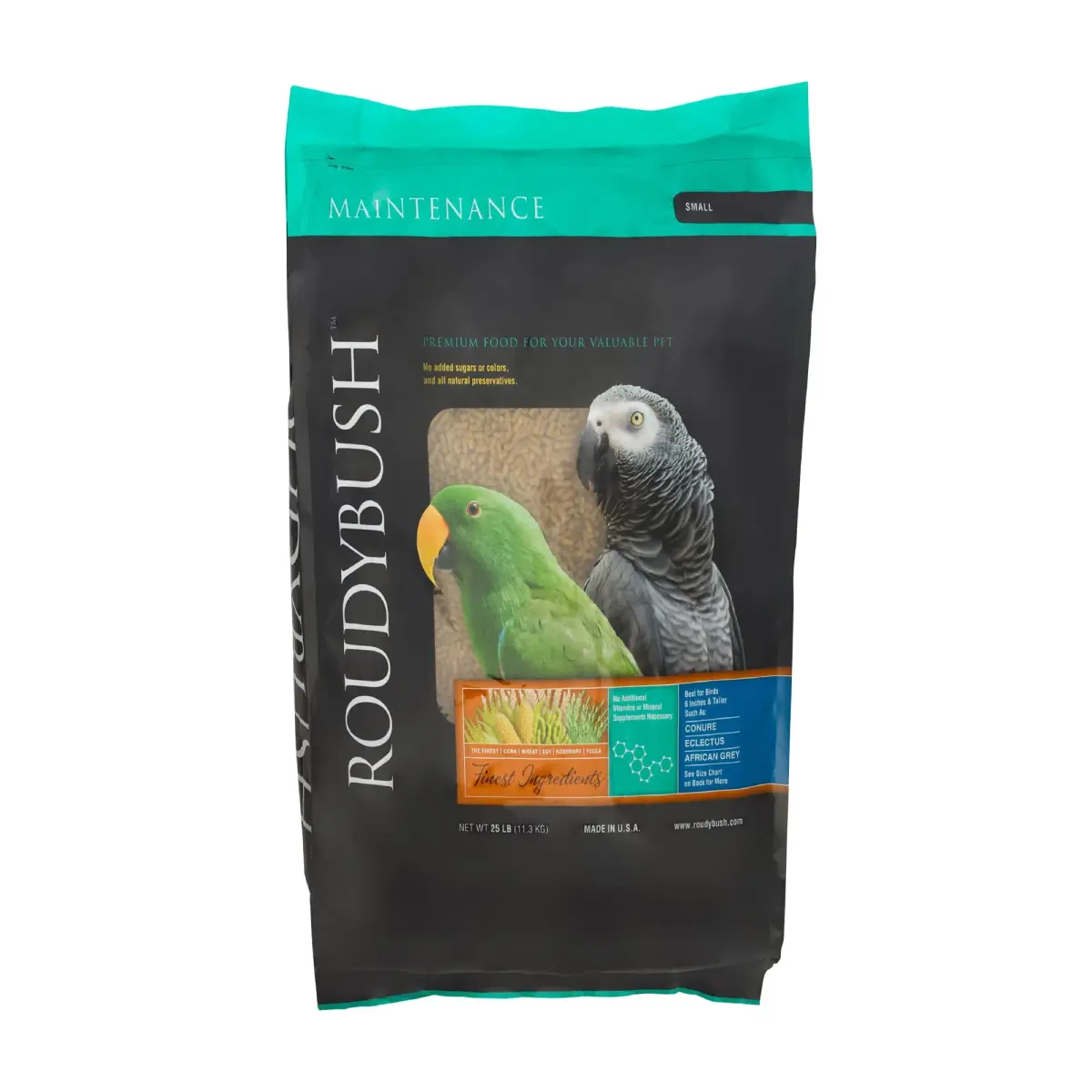 RoudyBush Daily Maintenance Bird Food Small Pellets 12.11 kg (25 lb) | Scientifically Formulated for Birds - main product image