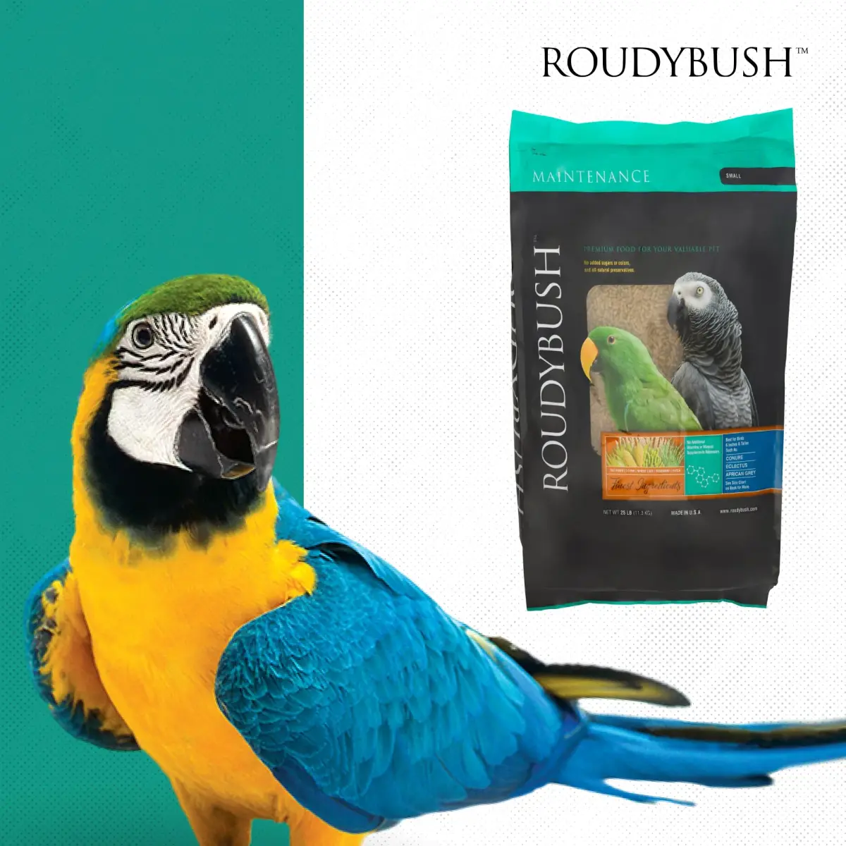 RoudyBush Daily Maintenance Bird Food Small Pellets 12.11 kg (25 lb) | Scientifically Formulated for Birds - view 8