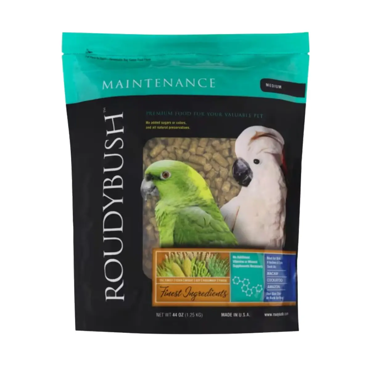 RoudyBush Daily Maintenance Bird Food Medium Pellets 1.27 kg (2.8 lb) | Scientifically Formulated for All Life Stages - main product image
