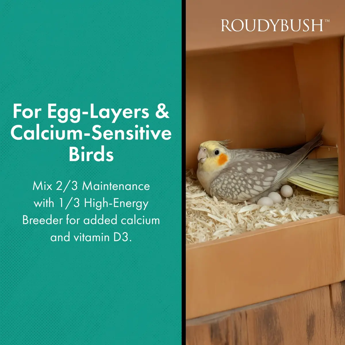 RoudyBush Daily Maintenance Bird Food Medium Pellets 1.27 kg (2.8 lb) | Scientifically Formulated for All Life Stages - view 4