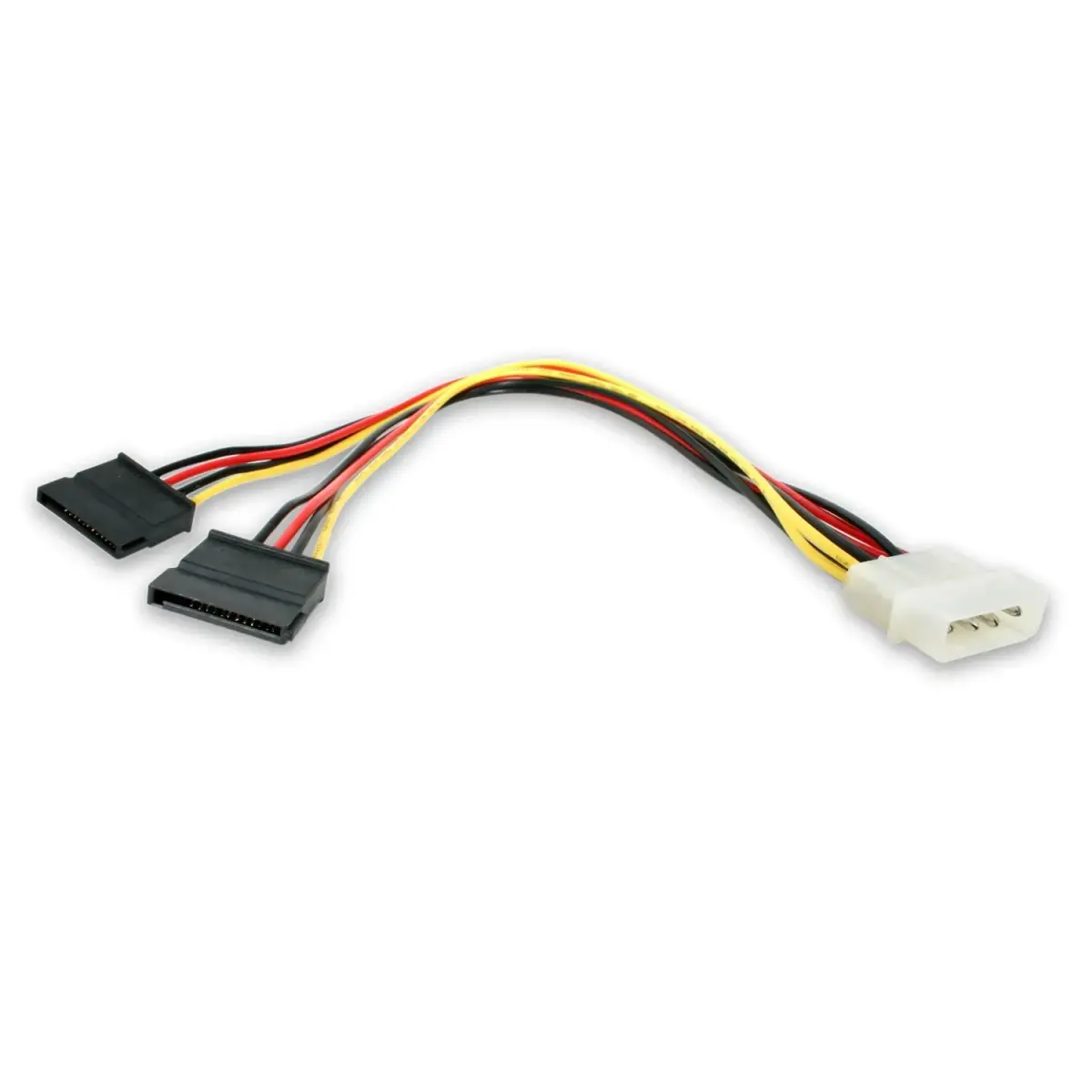 StarTech.com 12in (30.48cm) LP4 to 2x SATA Power Y Splitter Cable | Powers Two SATA Drives from One LP4 Connection - main product image