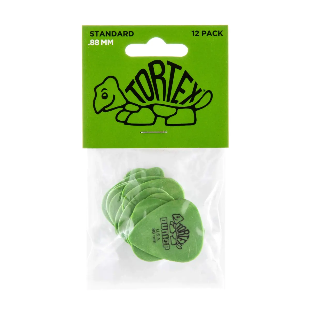 Jim Dunlop Tortex Standard .88mm Green Guitar Pick 12 Pack | Bright Snappy Attack for Versatile Tones - view 8