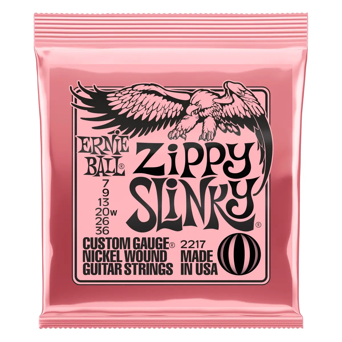Ernie Ball Zippy Slinky Nickel Wound Electric Guitar Strings 7-36 Gauge (0.18-0.91mm) | Lightest Gauge for Snappy Tone - main product image