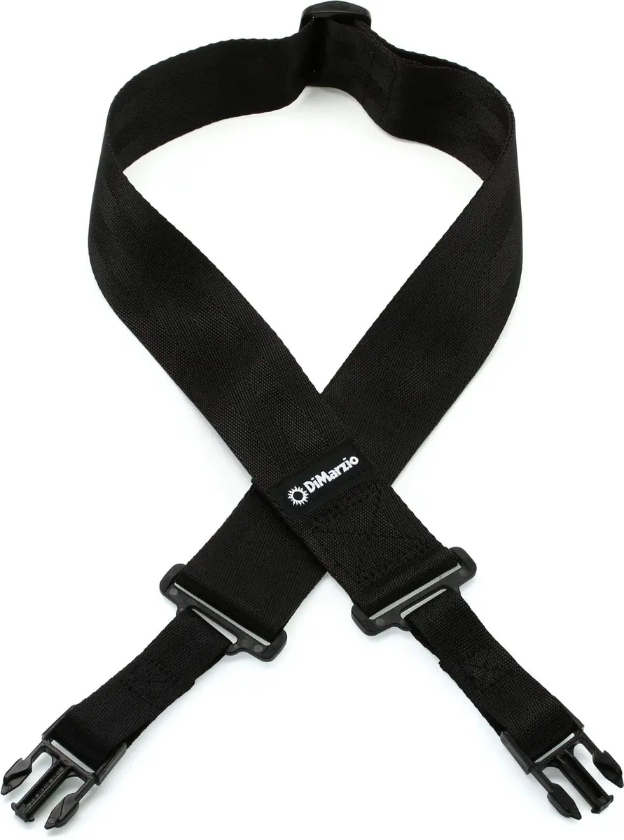 DiMarzio Cliplock Strap Black 43.5-63.5 inches | Durable Nylon, Light & Heavy Load Support - main product image