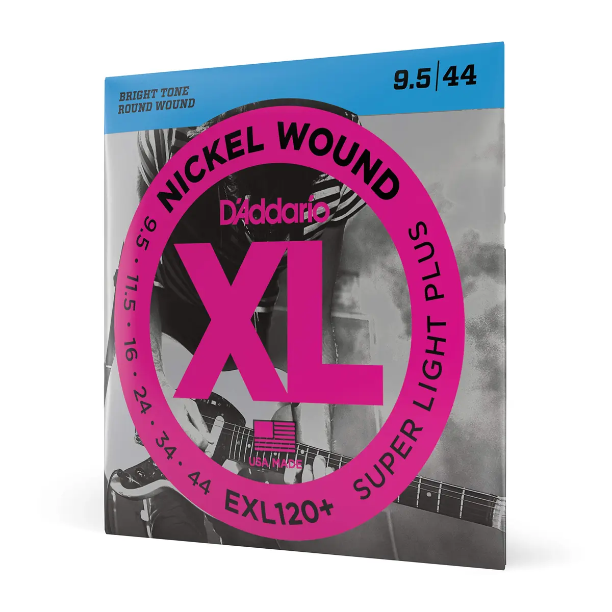 D'Addario XL Nickel EXL120+ Electric Guitar Strings 9.5-44 (2.69mm-1.12mm) | Bright Tone, Perfect Intonation - main product image