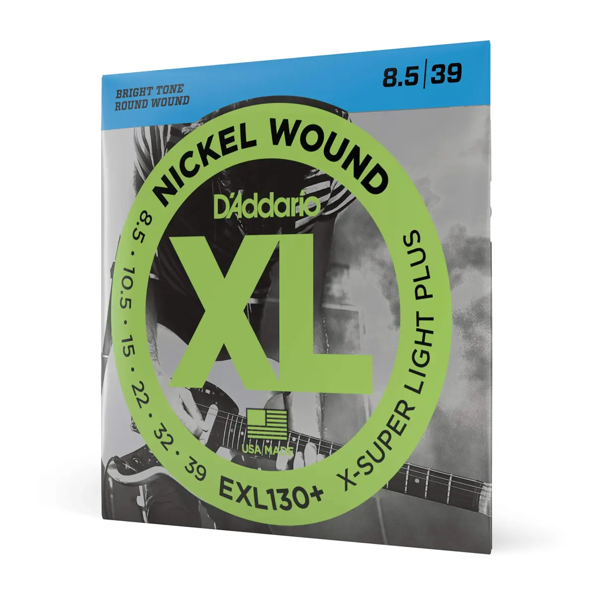 D'Addario XL Nickel EXL130+ Electric Guitar Strings, Extra Super Light Plus 8.5-39 - main product image