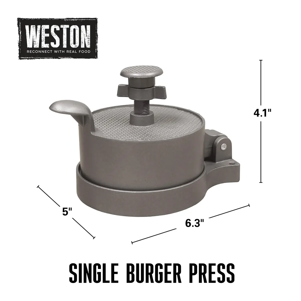 Weston Burger Press Makes 4 ½" Diameter Patties | Heavy-Duty Cast Aluminum Nonstick - view 7