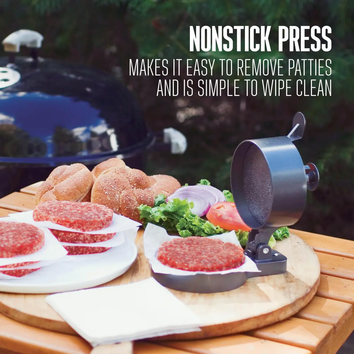 Weston Burger Press Makes 4 ½" Diameter Patties | Heavy-Duty Cast Aluminum Nonstick - view 3