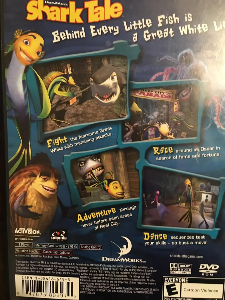 ACTIVISION Shark Tale PlayStation 2 | Action / Adventure Game with Movie Clips & Original Cast Voice - view 3