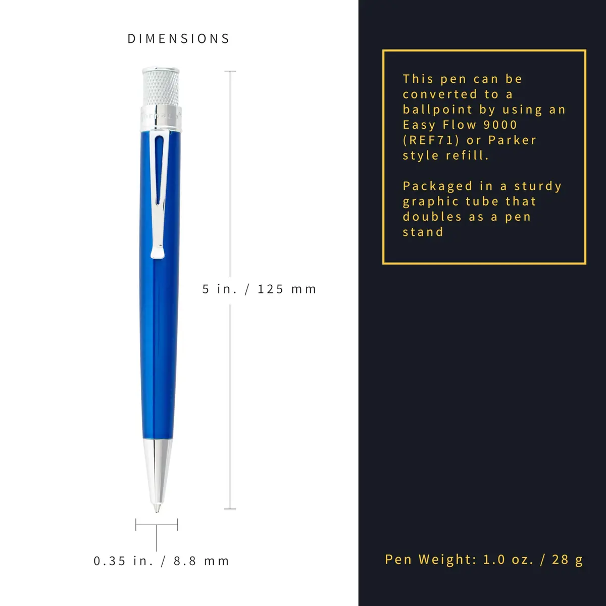 Retro 1951 Tornado™ Classic Lacquer Rollerball Pen - Peacock | Vintage Style, Refillable, 5-Inch - view 2