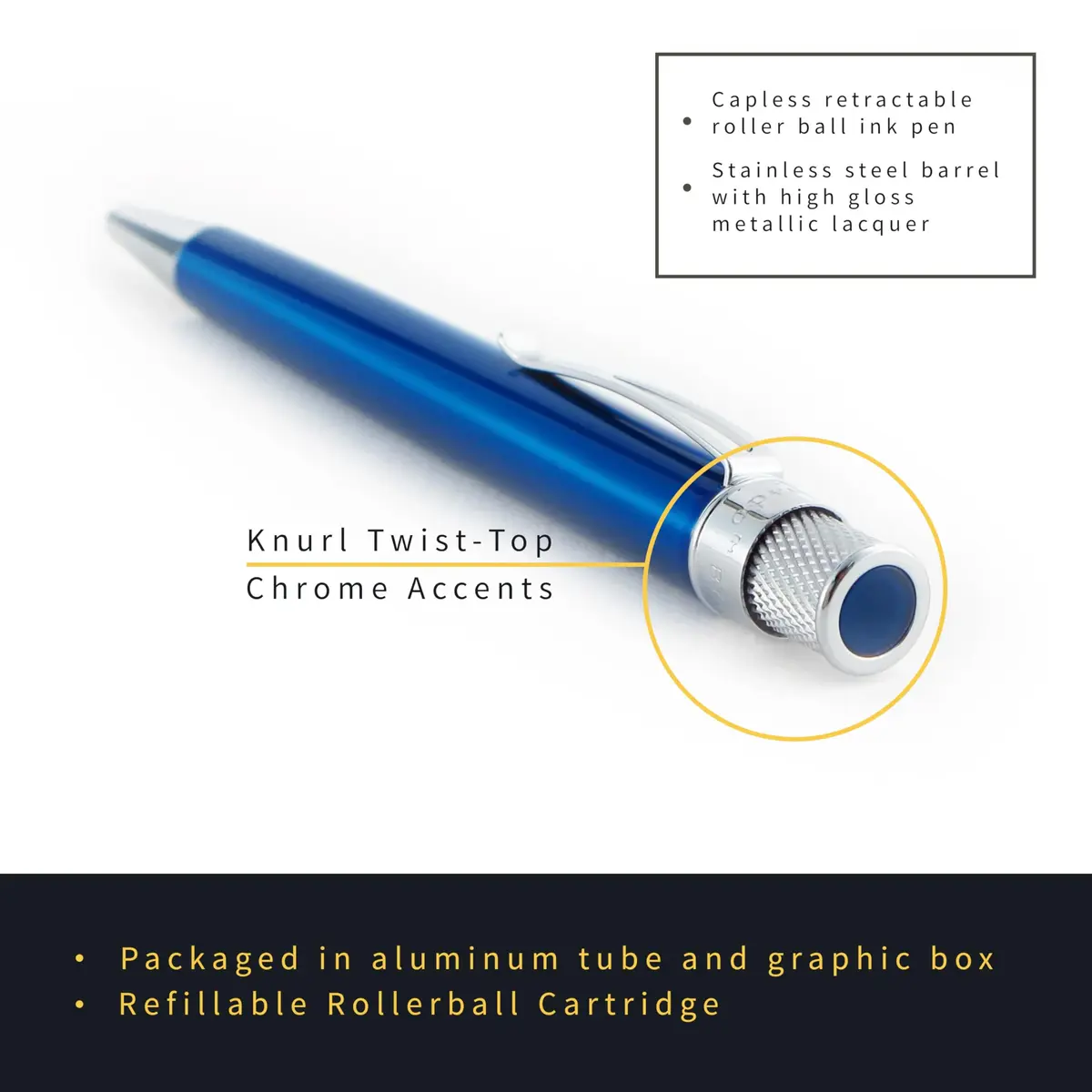 Retro 1951 Tornado™ Classic Lacquer Rollerball Pen - Peacock | Vintage Style, Refillable, 5-Inch - view 3