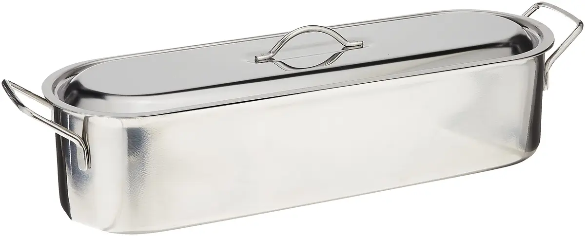 Norpro Stainless Steel Fish Poacher with Lid and Rack | 52cm x 15.5cm x 13cm - main product image