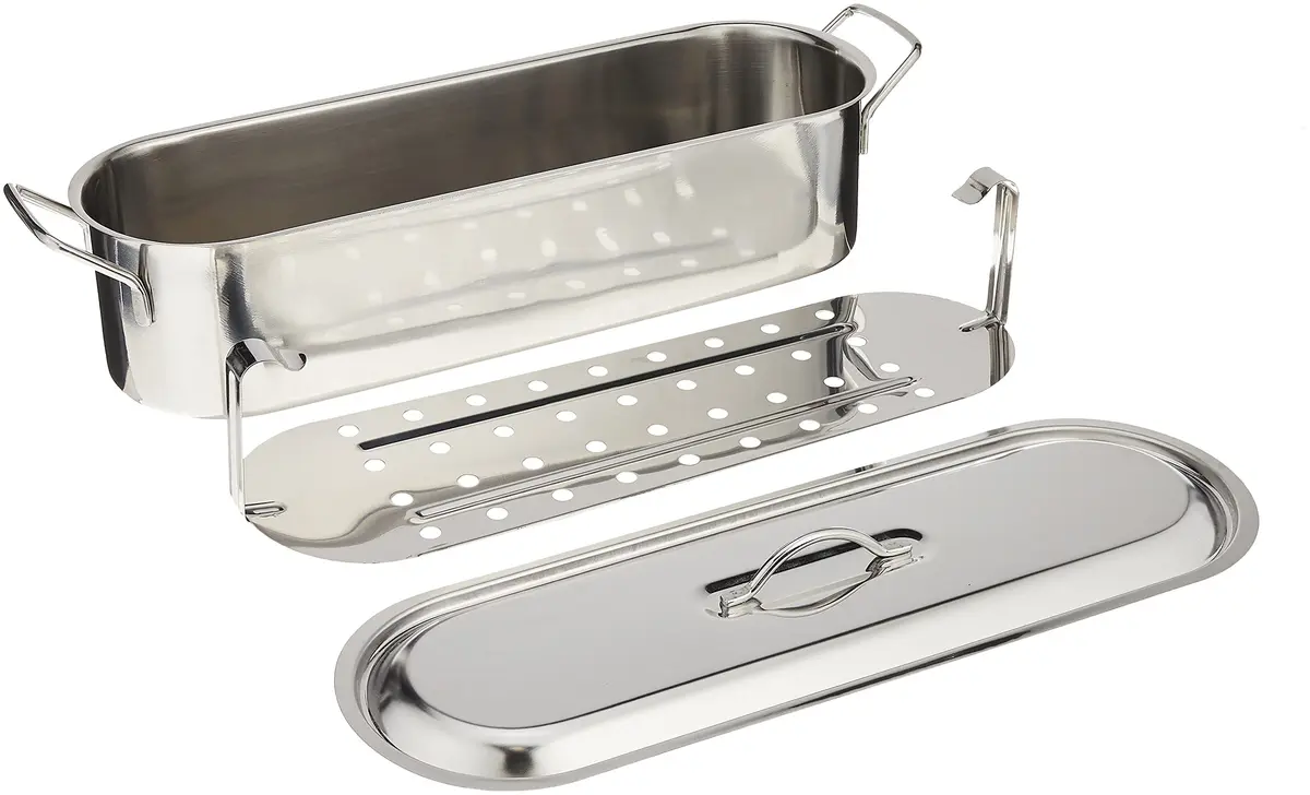 Norpro Stainless Steel Fish Poacher with Lid and Rack | 52cm x 15.5cm x 13cm - view 4