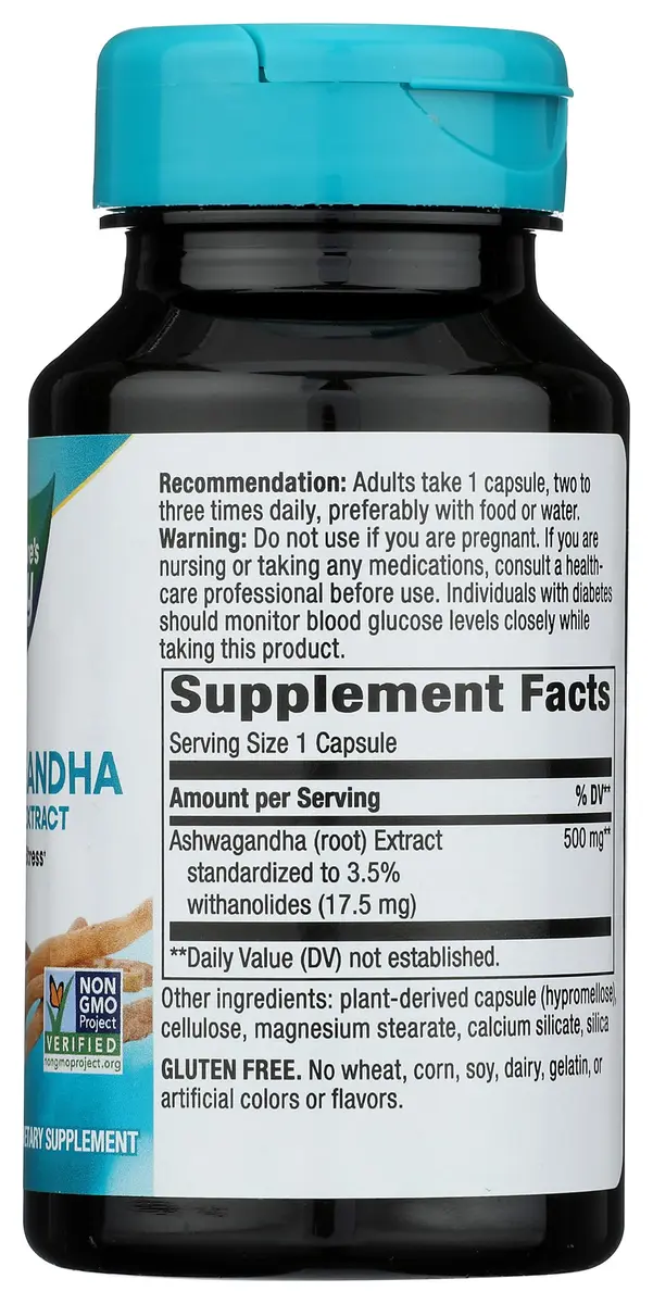 Nature's Way Ashwagandha Capsule Herbal Supplement Non-GMO Vegan 60 Count | Reduces Stress & Supports Adaptability - view 6