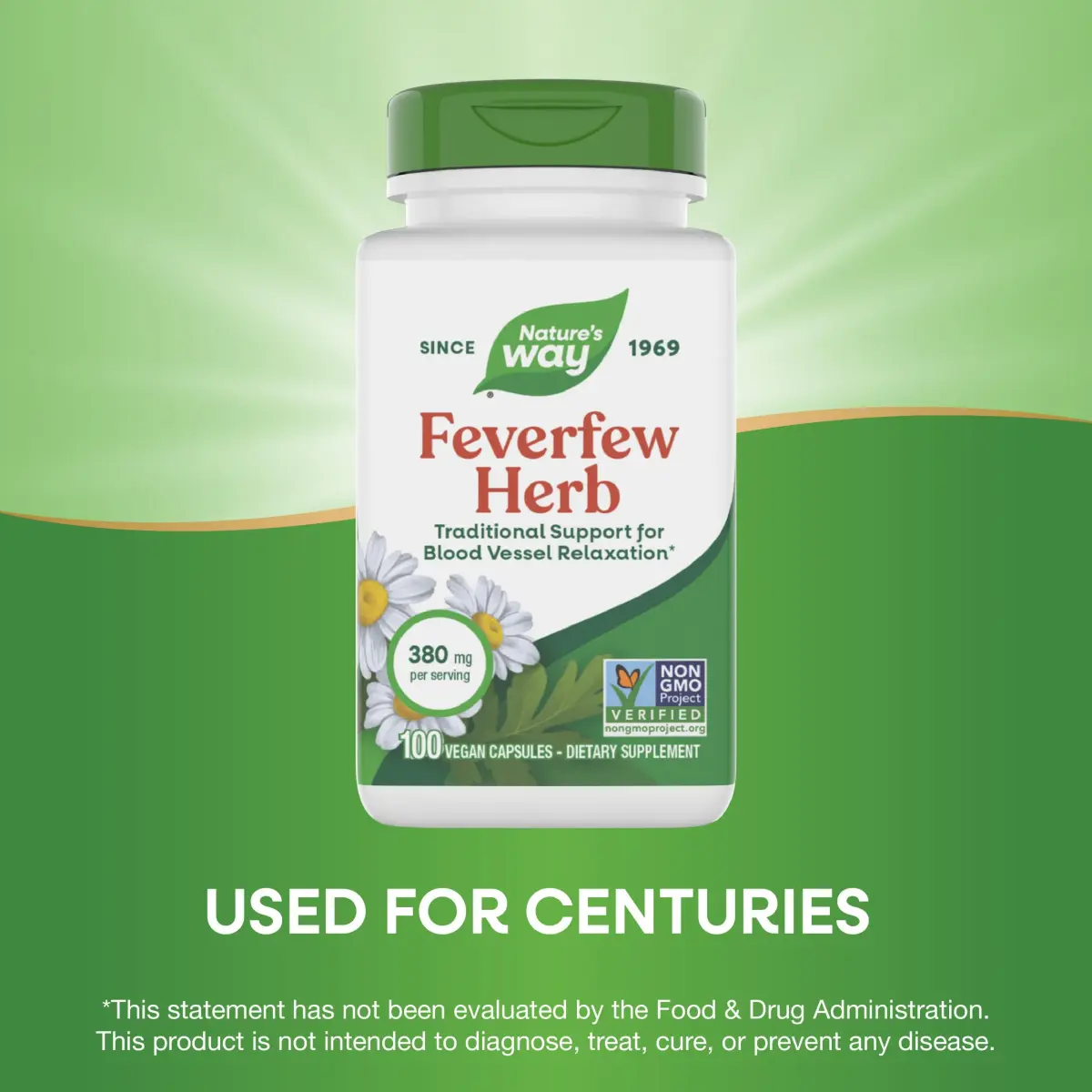 Nature's Way Feverfew Herb Capsules 380 mg 100 Ct | Traditional Support for Blood Vessel Relaxation - view 4