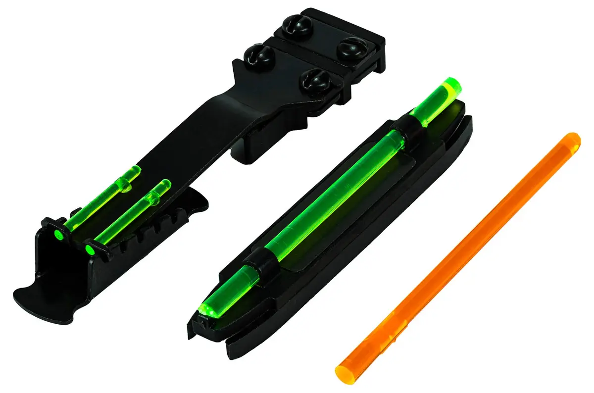 HIVIZ Combo Pack, Front and Rear Sights (Fits Shotguns with Vent Ribs 11/64"- 17/64") | Green & Orange LitePipes for Hunting - main product image