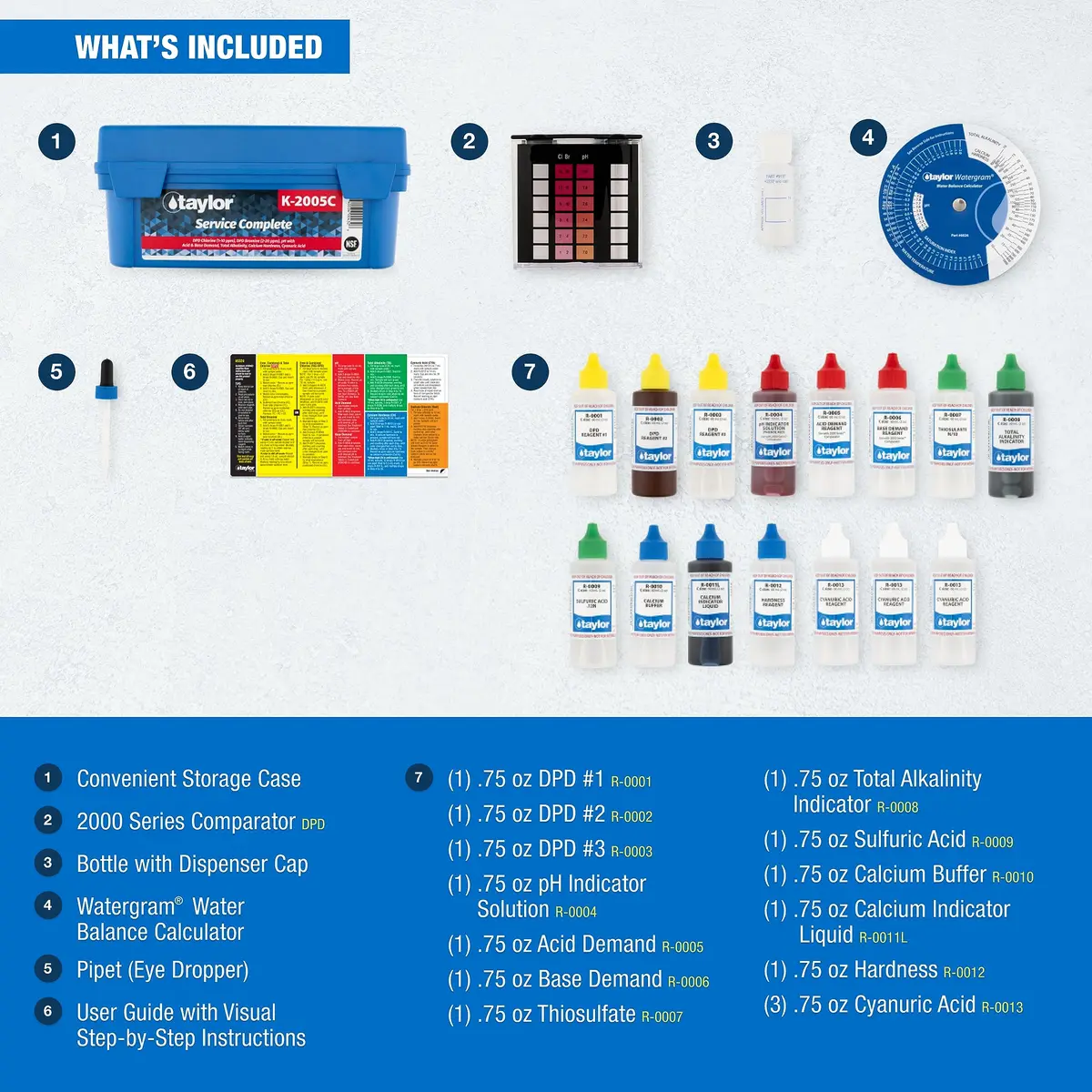 Taylor K-2005C Complete Pool & Spa Test Kit - High Range 2 oz Reagents | Accurate Water Testing - view 4
