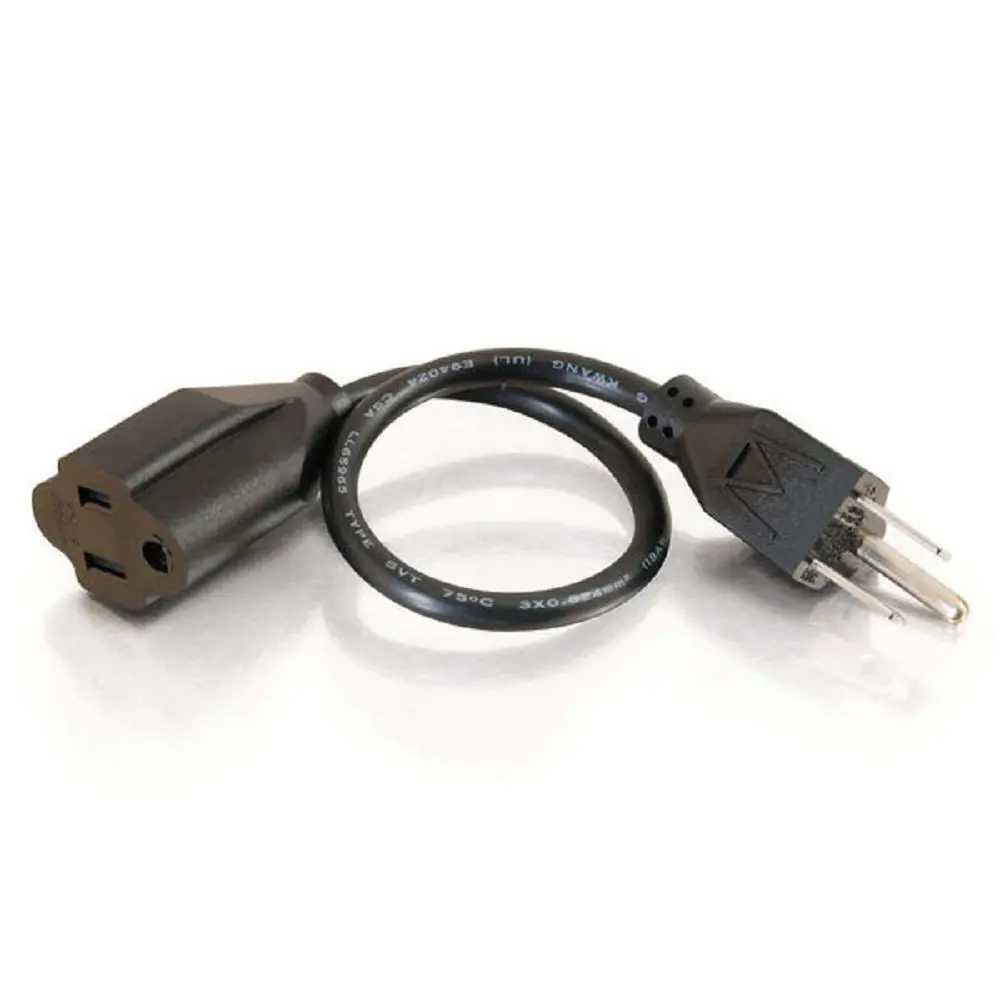 C2G 3FT Power Extension Cord 18 AWG | Universal 3-Pin Male-Female for TV, Computer & More - main product image