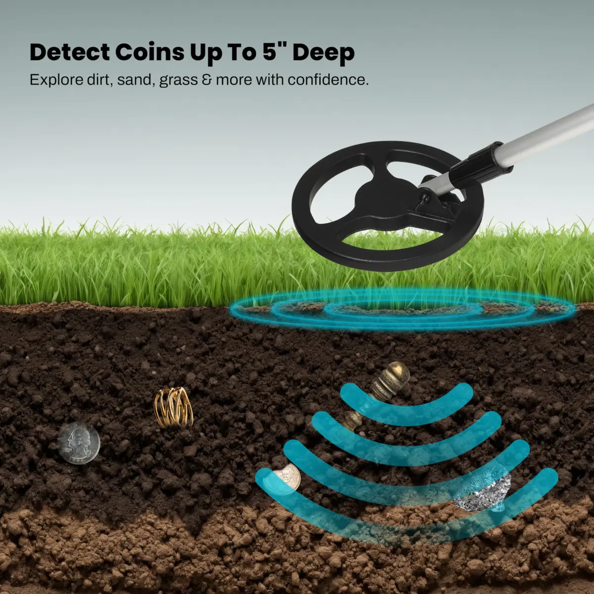 Bounty Hunter Gold Digger Kids Metal Detector | 7-inch Waterproof Coil, Lightweight Beginner Treasure Hunter - view 2
