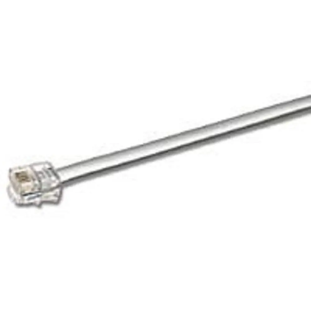 C2G Straight Wired Modular Cable, Telephone Cable for RJ12 6P6C, 50 Foot Straight-Through Pinned Cable, Silver, C2G 08115 | Reliable Landline Connection - main product image