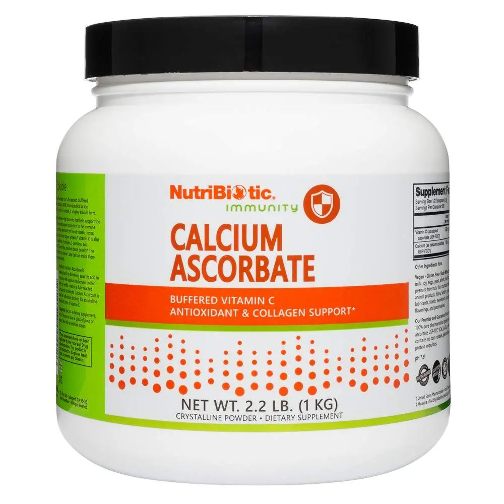 NutriBiotic Calcium Ascorbate Vitamin C Powder | Buffered Antioxidant & Collagen Support (2.2 lb) - main product image