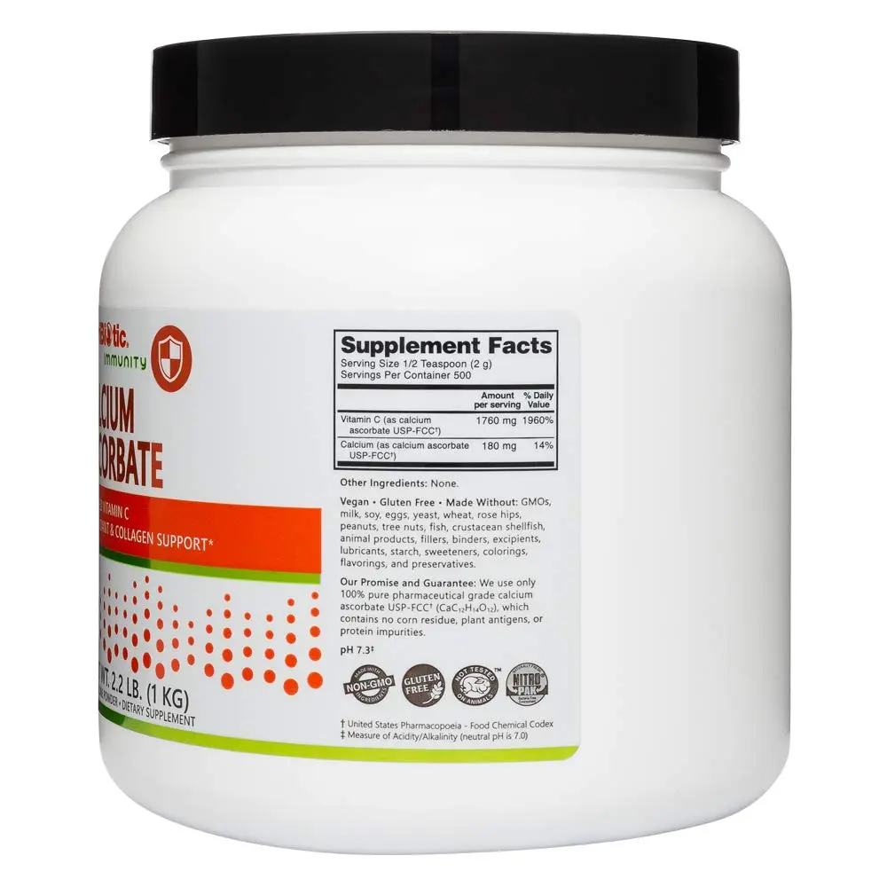 NutriBiotic Calcium Ascorbate Vitamin C Powder | Buffered Antioxidant & Collagen Support (2.2 lb) - view 3