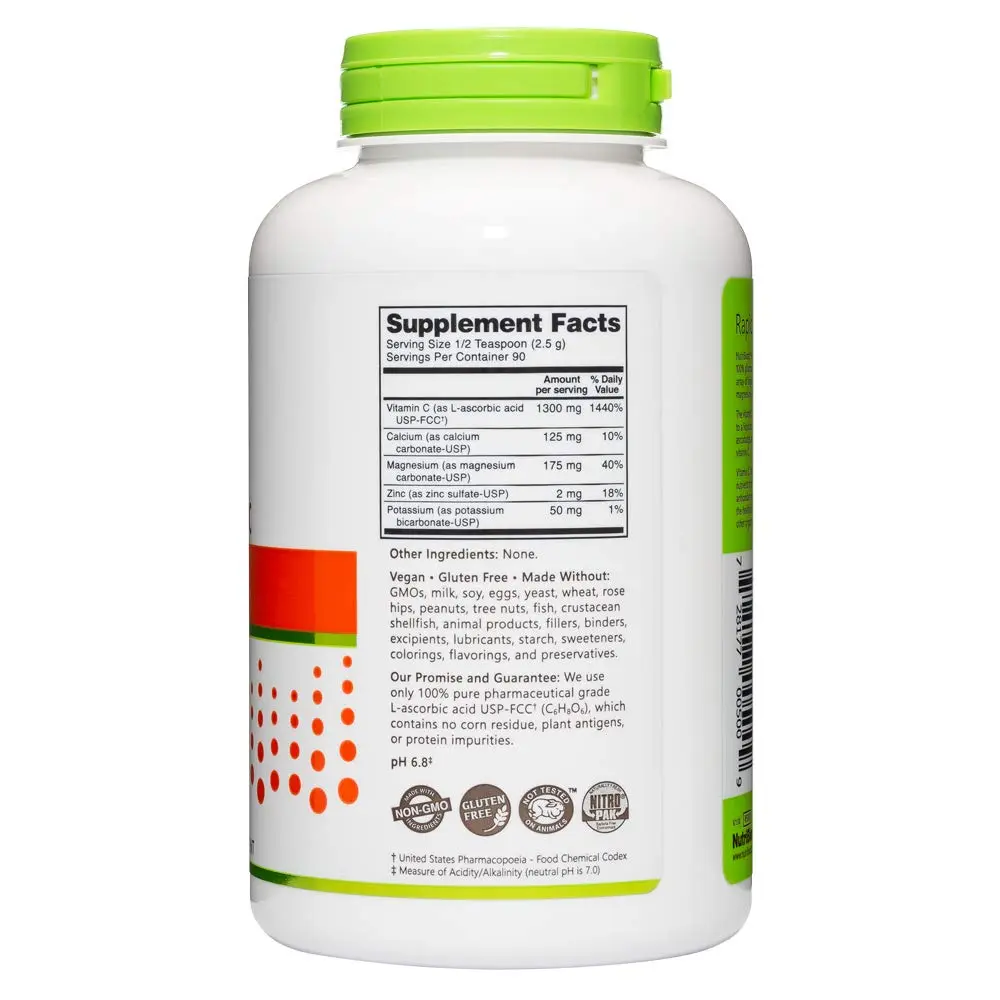 NutriBiotic Hypo-Aller C Powder Vitamin C and Minerals for Antioxidant & Collagen Support | 1300 mg Vitamin C per serving | 8 oz Buffered & Easy on Stomach - view 3