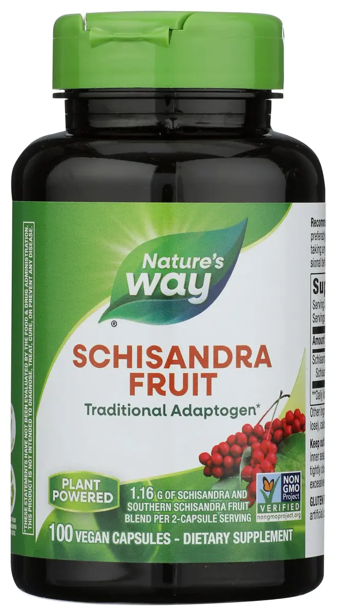 Nature's Way Schisandra Fruit 1,160 Mg Vegetarian Capsules 100 Count | Non-GMO Project Verified & TRU-ID Certified - main product image