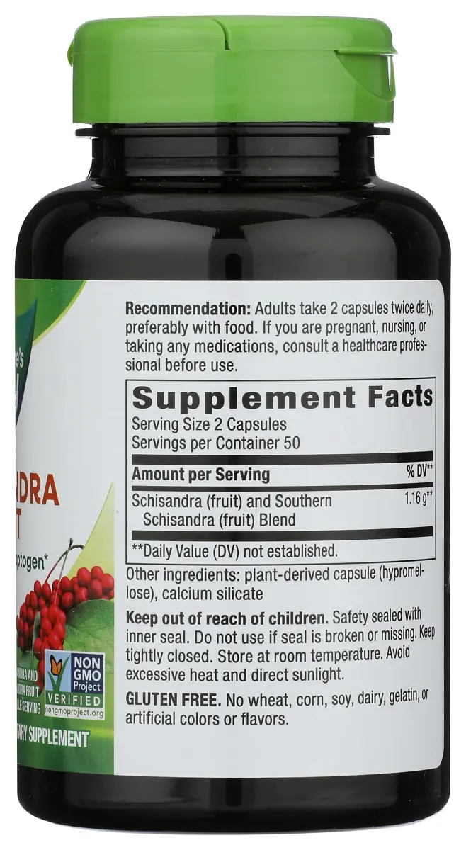 Nature's Way Schisandra Fruit 1,160 Mg Vegetarian Capsules 100 Count | Non-GMO Project Verified & TRU-ID Certified - view 6