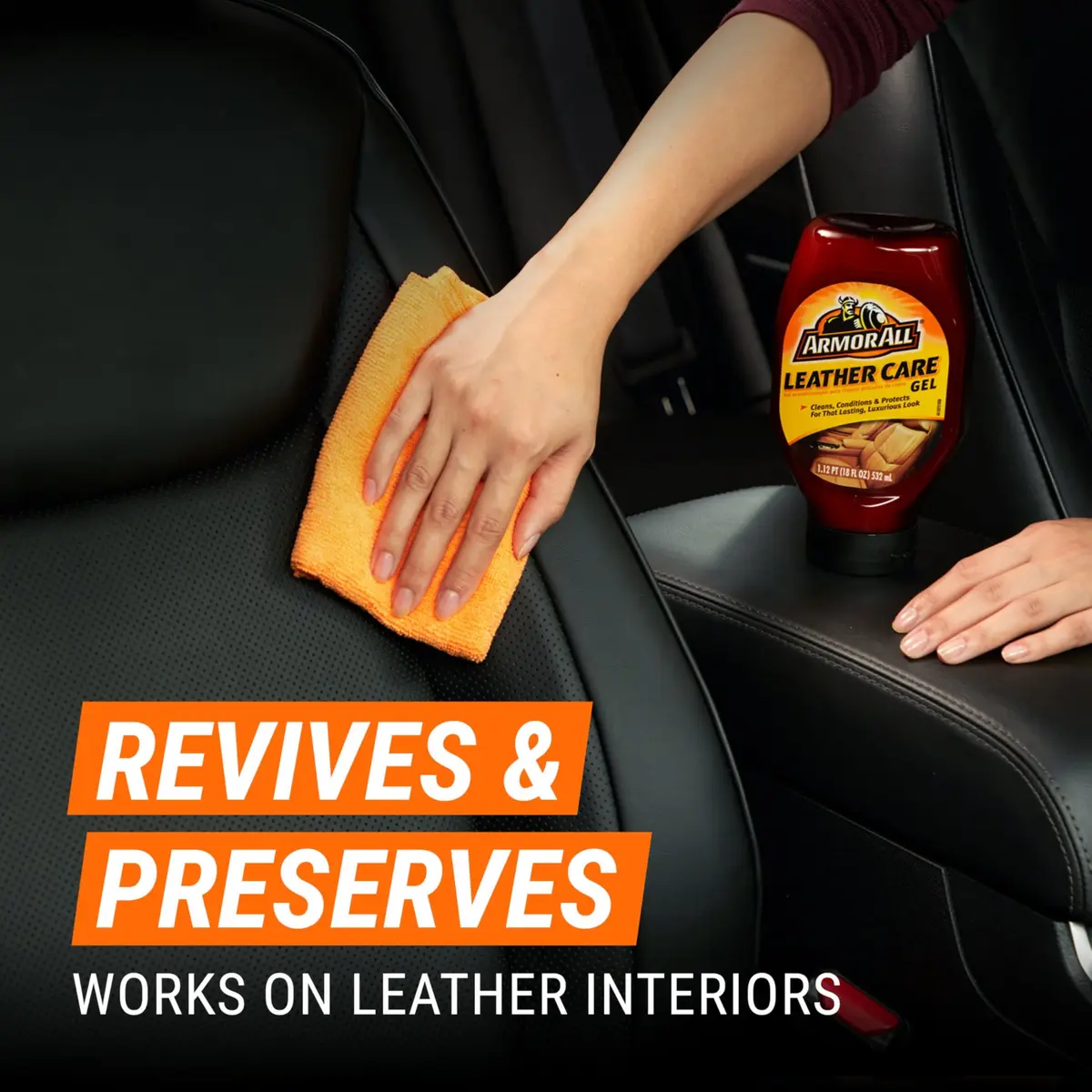 Armor All Leather Care Gel Conditioner & Protectant 532ml (18 Fl Oz) | Cleans, Conditions, Protects Automotive Leather - view 3