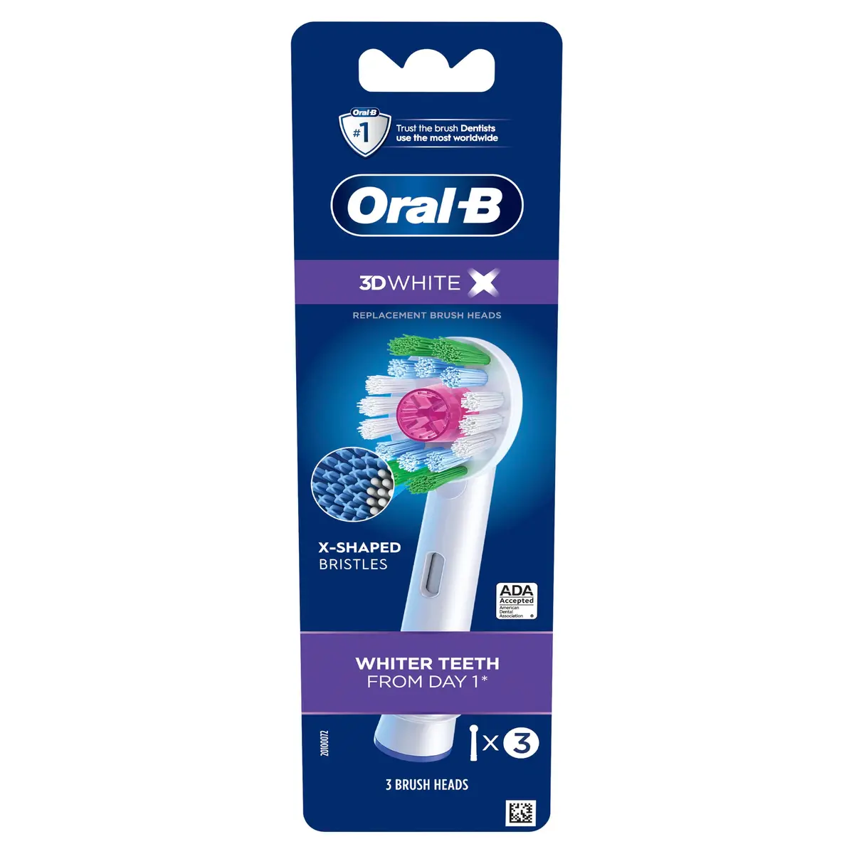 Oral-B 3D White Electric Toothbrush Replacement Brush Heads 3 Count | Polishing Cup for Stain Removal - main product image