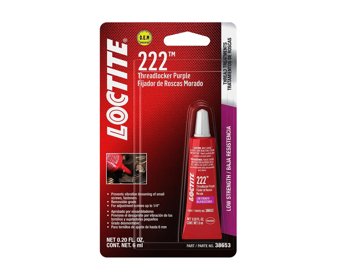 Loctite 38653 222 Purple Low Strength Thread Locker Tube - 6 ml | OEM-specified, fast-acting adhesive for automotive fasteners - main product image