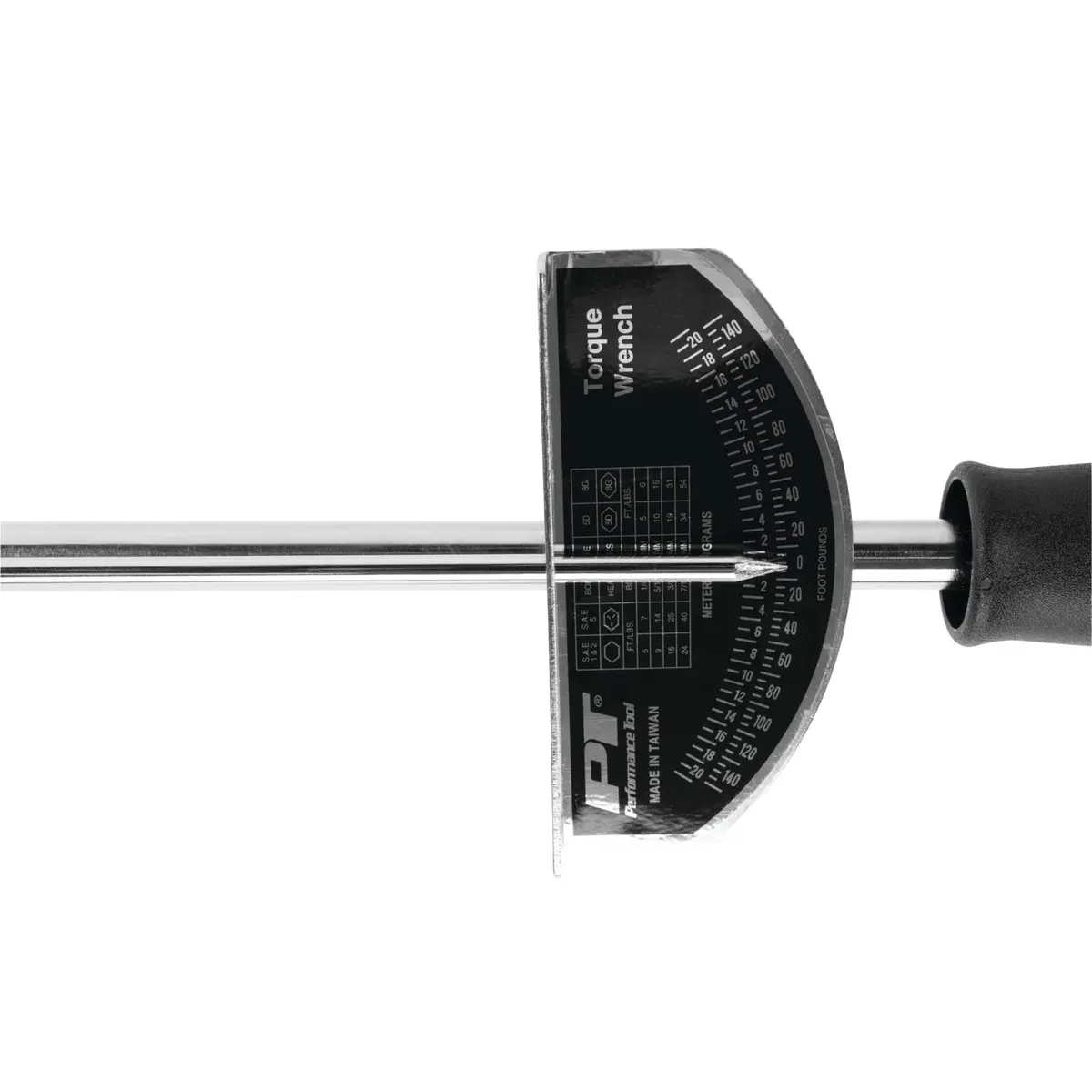 Performance Tool W3001C 1/2 in. Drive Beam Torque Wrench 0-150 ft-lbs. | Alloy Steel, Black/Silver, 21.4 in. - view 4