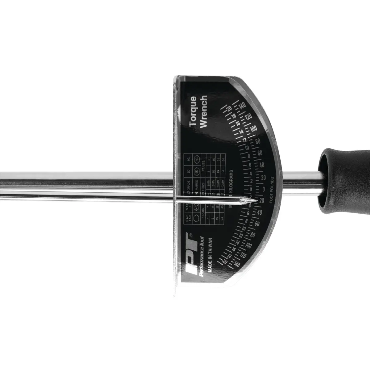 Performance Tool W3001C 1/2 in. Drive Beam Torque Wrench 0-150 ft-lbs. | Alloy Steel, Black/Silver, 21.4 in. - view 5