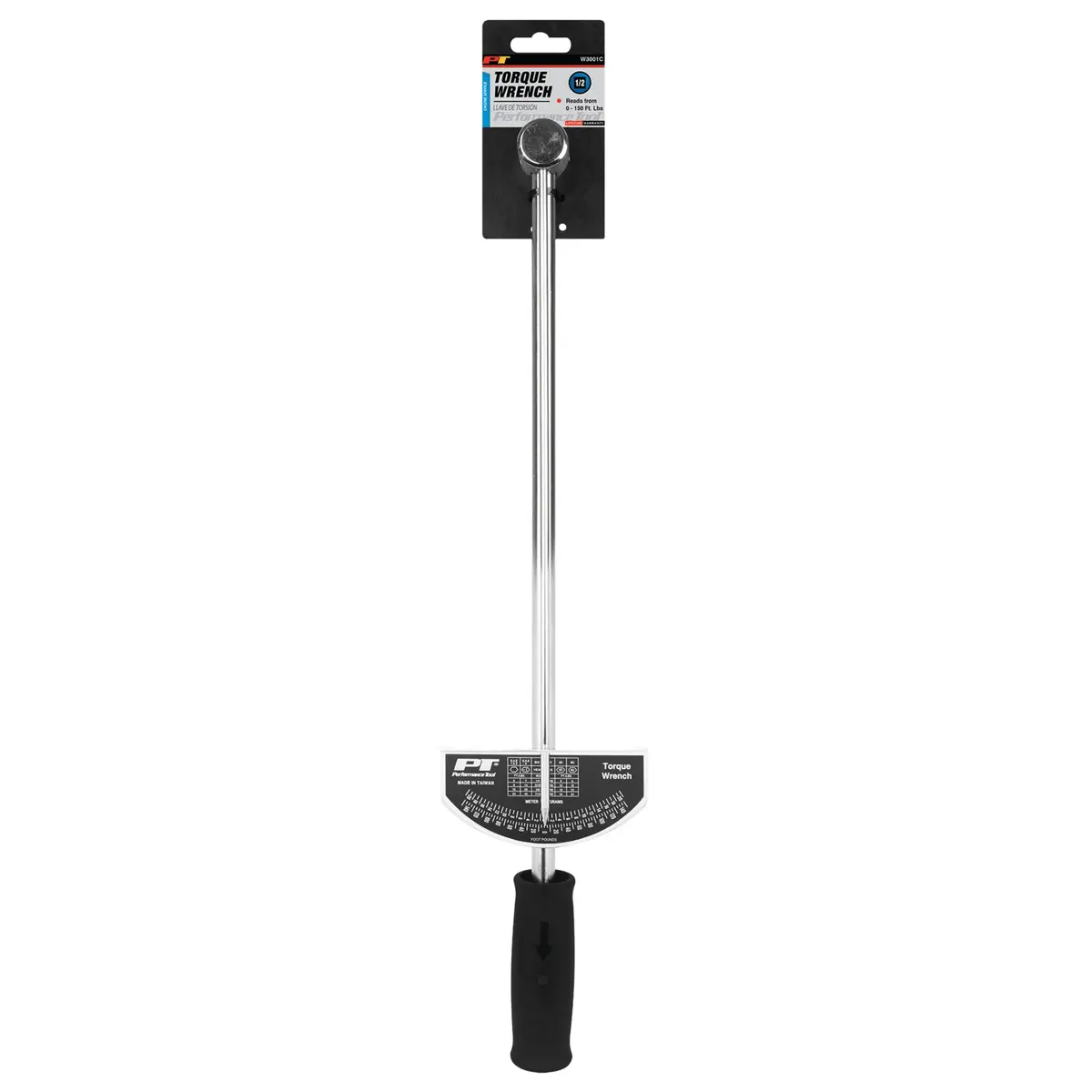 Performance Tool W3001C 1/2 in. Drive Beam Torque Wrench 0-150 ft-lbs. | Alloy Steel, Black/Silver, 21.4 in. - view 6