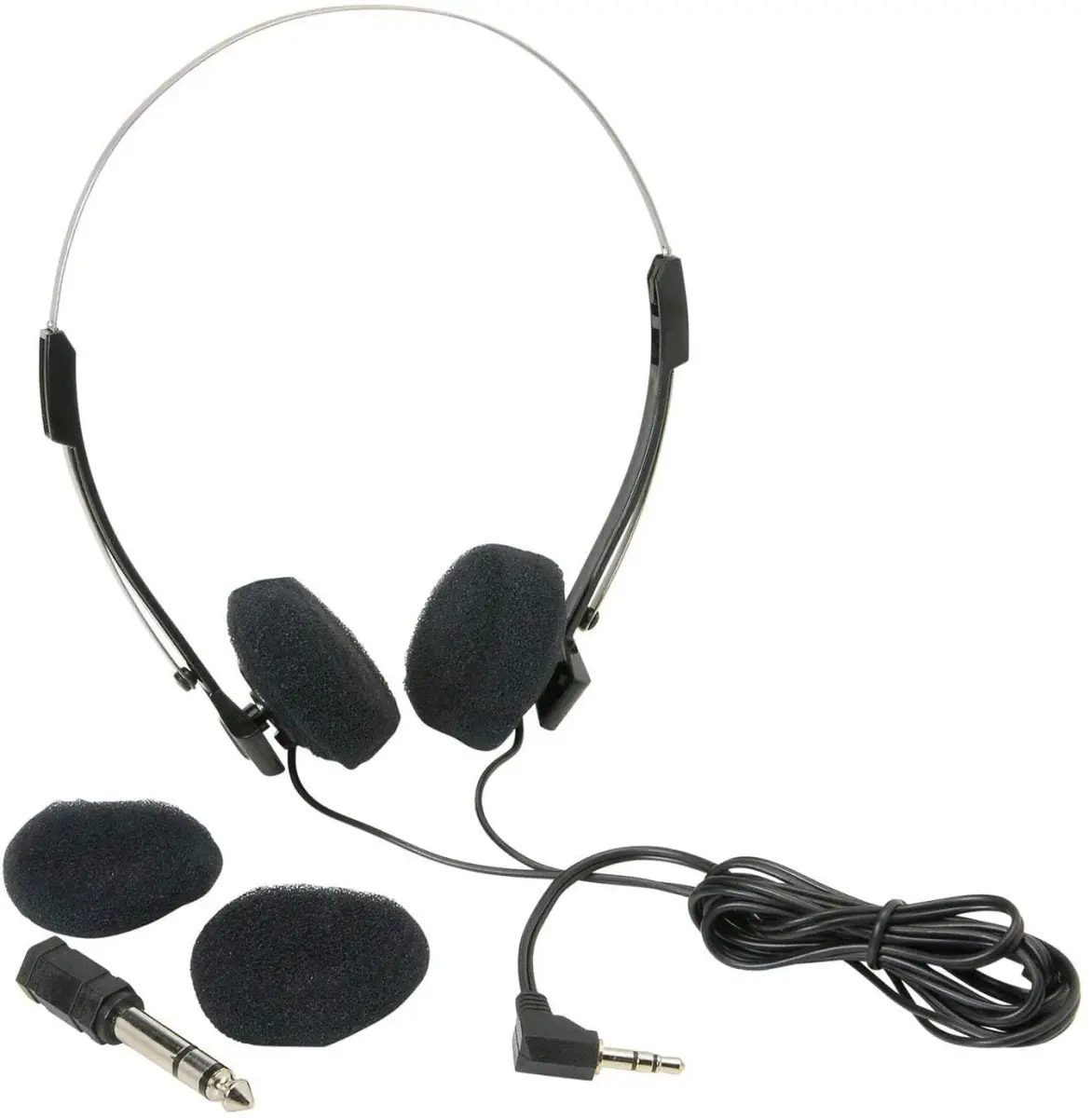 Parts Express Mini Stereo Lightweight Headphones with 4 Foot Cord | Hi-Fi Portable On-Ear Headphones - view 2