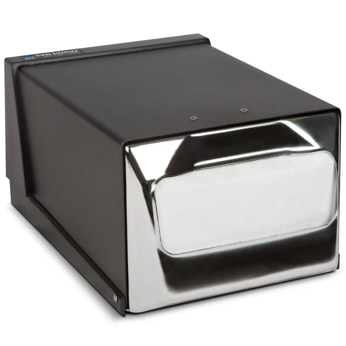 San Jamar Countertop Napkin Dispenser Black | Modern Style, Alloy Steel, 300 Napkin Capacity - main product image