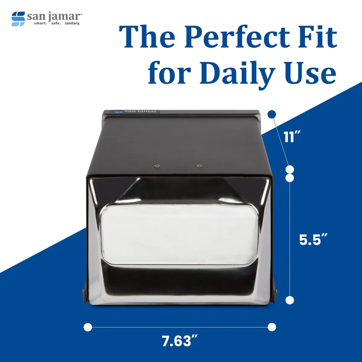 San Jamar Countertop Napkin Dispenser Black | Modern Style, Alloy Steel, 300 Napkin Capacity - view 5